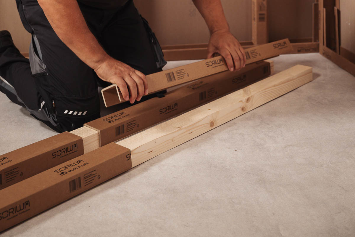 Das SORIWA Multi Profil und der SORIWA Kern bei der Montage auf einer Baustelle